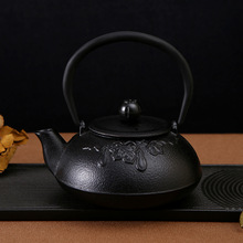 源头厂家无涂层生铁茶壶大容量铸铁礼品壶蜻田园风葫芦纹铸铁壶