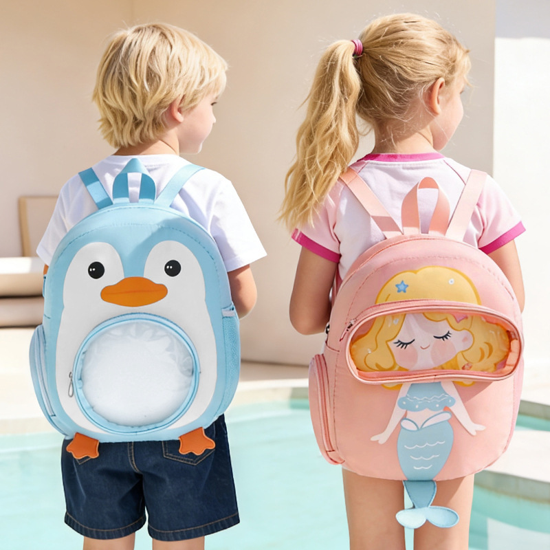 Summer cartoon card holder for swimming wet and dry separation