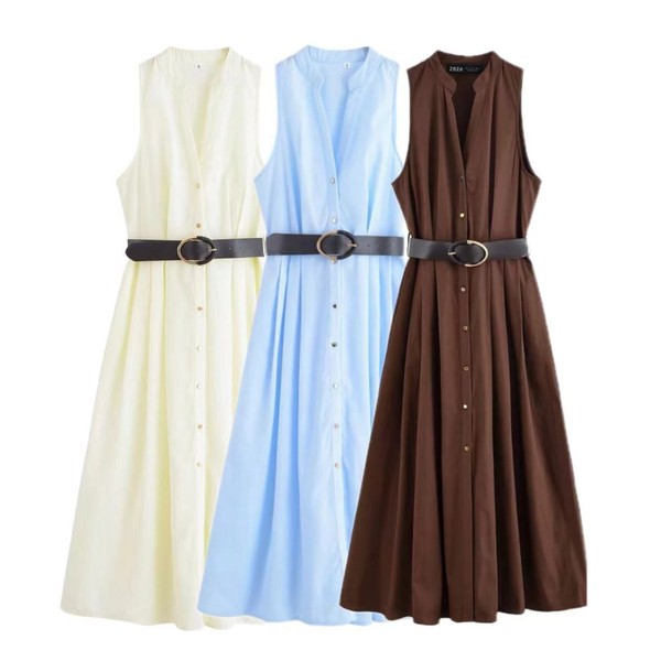 Classic belt sleevless