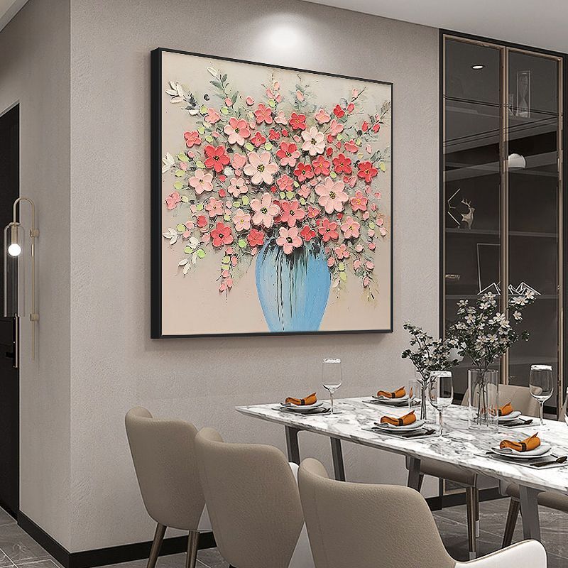 现代北欧奶油风花卉壁画唯美植物艺术高档餐厅装饰画客厅墙面挂画