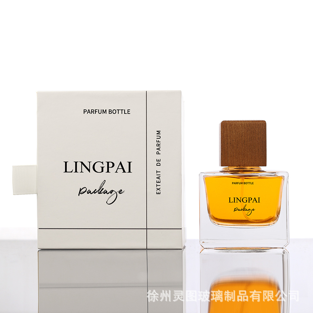 批发玻璃香水瓶分装瓶100ml高级喷雾瓶卡口轻奢风矮正方形化妆品