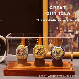 跨境木制纪念币收纳盒硬币展示架徽章勋章收纳盒戒指军事硬币支架