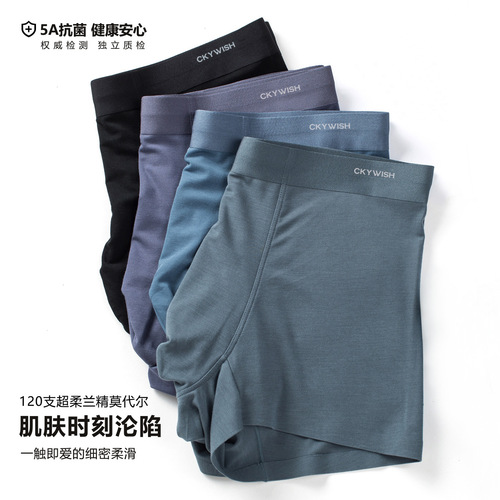 High-end 120 pairs Modal Men's Underwear Wholesale Mulberry Silk Antibacterial Men's Underwear Men's Modal Dropshipping