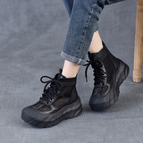 以一 Martens, летние высокие сапоги на платформе для отдыха, подходит для подростков