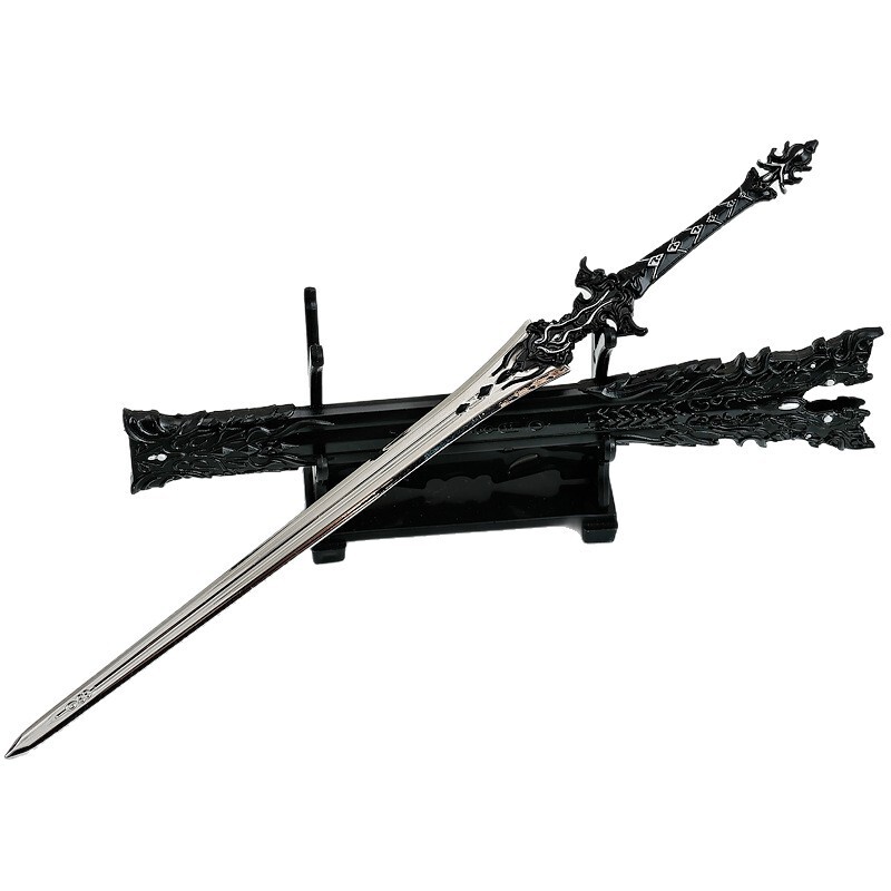 剑网3游戏周边武器模型橙武镇恶剑全金属22CM带鞘兵器模型道具|undefined