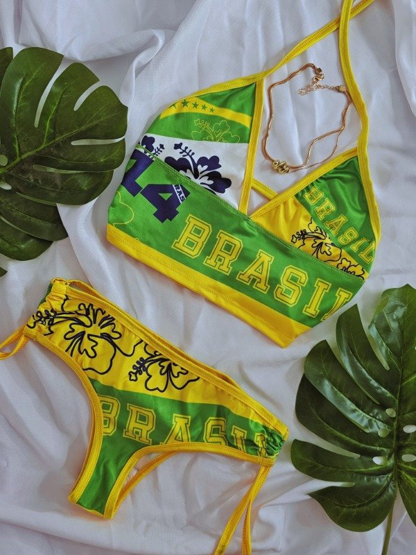 Y2K Retro Floral Print Bikini Set, Women's Two-Piece Swimsuit For Beach Club, Sexy Triangle Top & High-Cut Bottom, Adjustable Ties_ecoleips.com