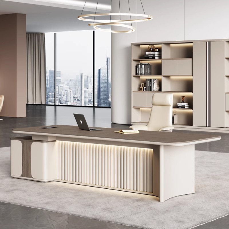 Moderno simple patrón pintado mezcla de mesa y silla ligera de lujo atmósfera gerente general de gran banco fábrica de muebles de oficina fuente