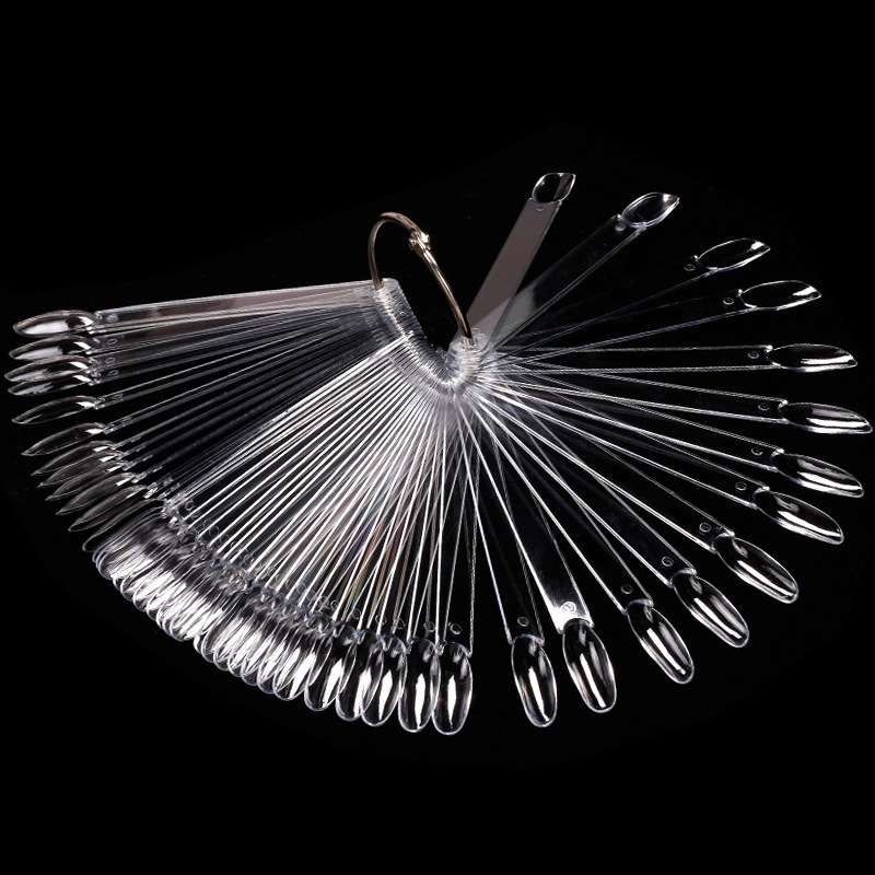 Cross-Border Manicure Fan-Shaped Color Card New Oval 50-Piece Color Plate Transparent Flesh-Colored Practice Nails Cross-Border Manicure Fan-Shaped Color Card New Oval 50-Piece Color Plate Transparent Flesh-Colored Practice Nails