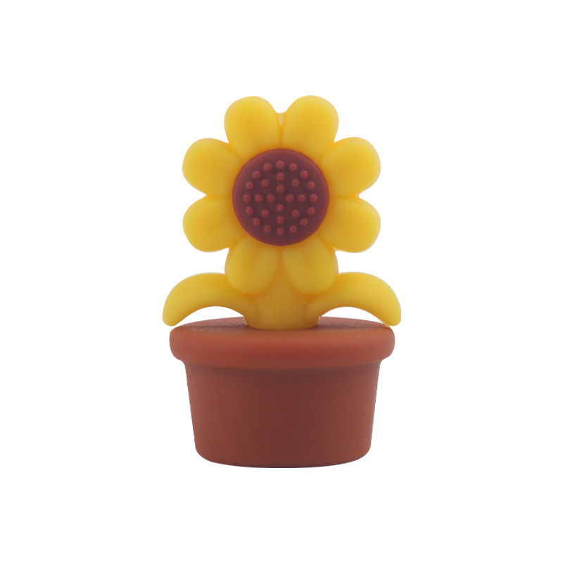 Nuevo bebé suministros de dibujos animados girasol mordedor creativo DIY bebé chupete cadena pulsera accesorios de juguete