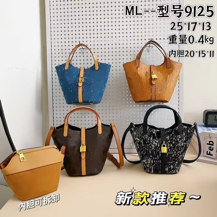 Cross-Border Printed New Versatile Women's Tote Basket Bag Stylish Crossbody Bag Fashion Shoulder Bag Wholesale