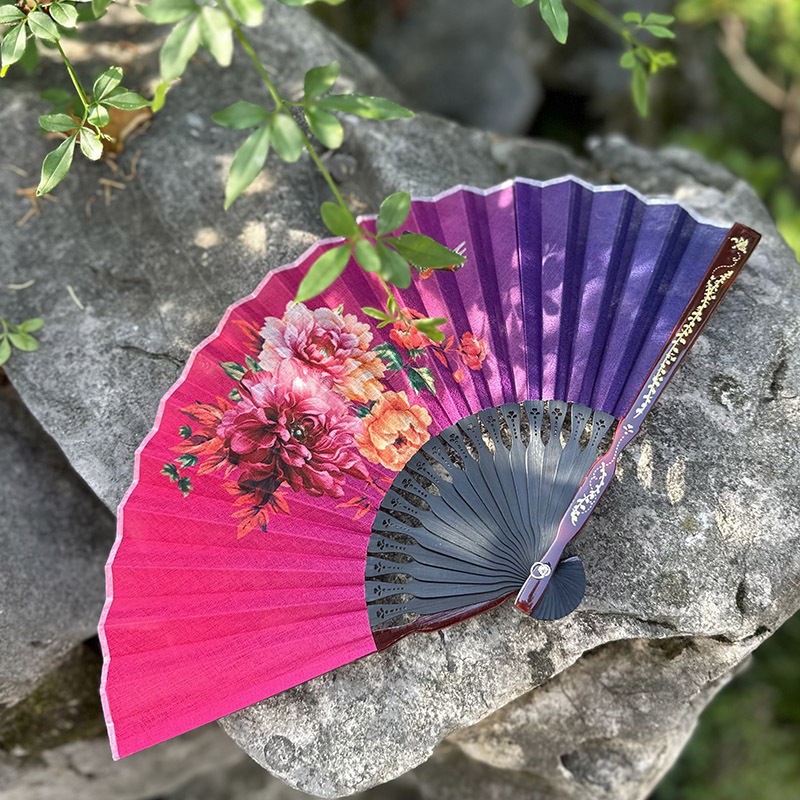 古風扇子扇風機中国風夏漢服チャイナドレス折り畳み扇風機小竹扇風機ダンス扇風機緑|undefined