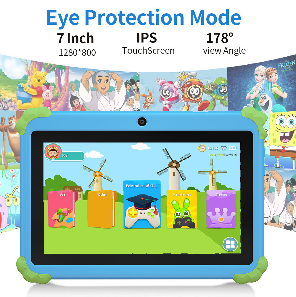 Cross-Border Foreign Order 7-Inch 2026 New Model Children's Smart Android Tablet with Vision Protection and Rich Educational Applications
