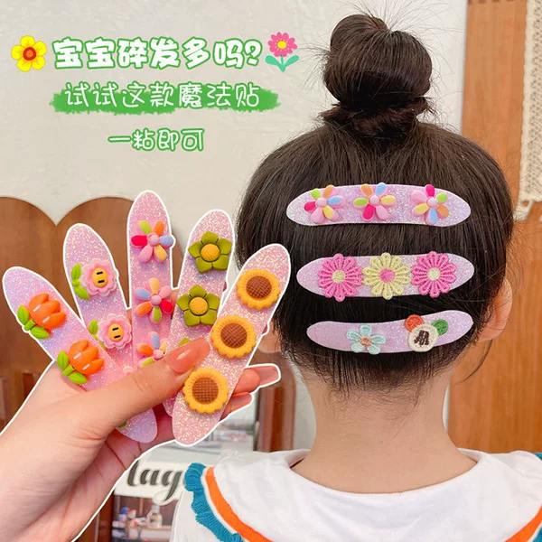 5 Pack] Summer Children's Velcro Hair Accessories Girls Little Girl's Head Broken Hair Artifact Headwear Bangs
