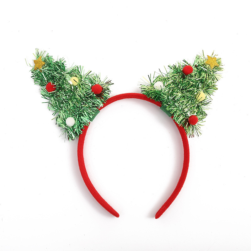 クリスマス装飾カチューシャクリスマスパーティー道具カチューシャ子供プレゼントスパンコールクリスマスツリーカチューシャ|undefined