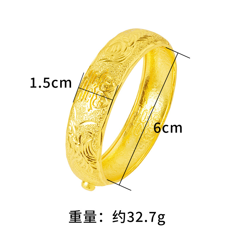 Dragón y Phoenix pulsera, 100 años de buena combinación, Oro de la arena de Vietnam tallada decoración, doble salario, joyería del regalo de boda, Yiwu venta al por mayor