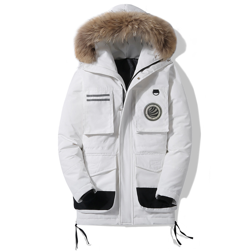 Chaqueta de plumón de comercio exterior transfronterizo pareja de tendencia explosiva chaqueta de invierno hombre nuevo engrosado estilo canadiense herramientas al aire libre