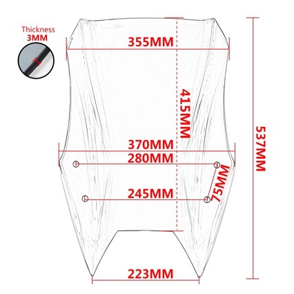 Suitable for Suzuki V-Strom Dl650 Xt Adv 2017-2024 Modified Front Windshield
