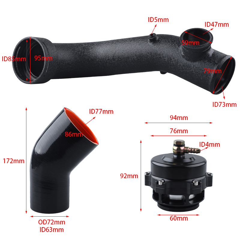 Cross-border hot sale is suitable for BMW BMW N54 E88 E90 auto parts turbine intake pipe 50mm kit