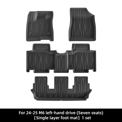 Cars, Dirt-Resistant Tpe Floor Mats, Modelə uyğun ayaqaltı - 24-25-byd-m6-left-hand-drive-single-layer-floor-mats-seven-seats-w250004209