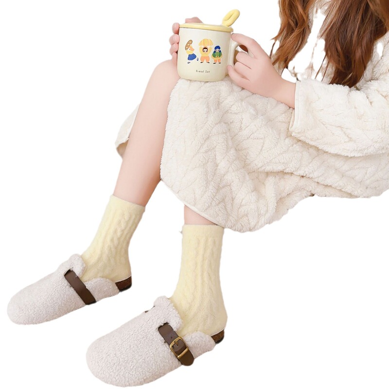 麻花オーストラリアの子供の秋冬のぬいぐるみとベルベットの厚い保温サンゴの家庭睡眠床のストッキング|undefined