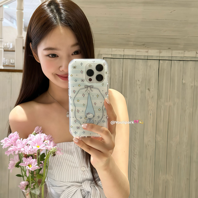 Yuri Park ins かわいい甘い女の子 スターリボン猫 15 16pro Apple 16ProMax に適しています|undefined