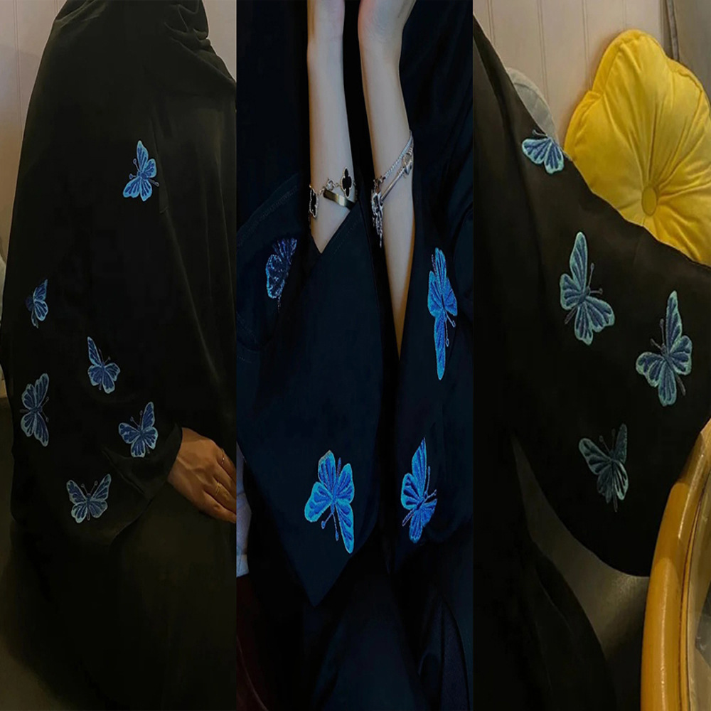F406 Dubai Women's Embroidered Elegant Zipper Cardigan Robe In Stock Middle East Cross-border_ecoleips.com