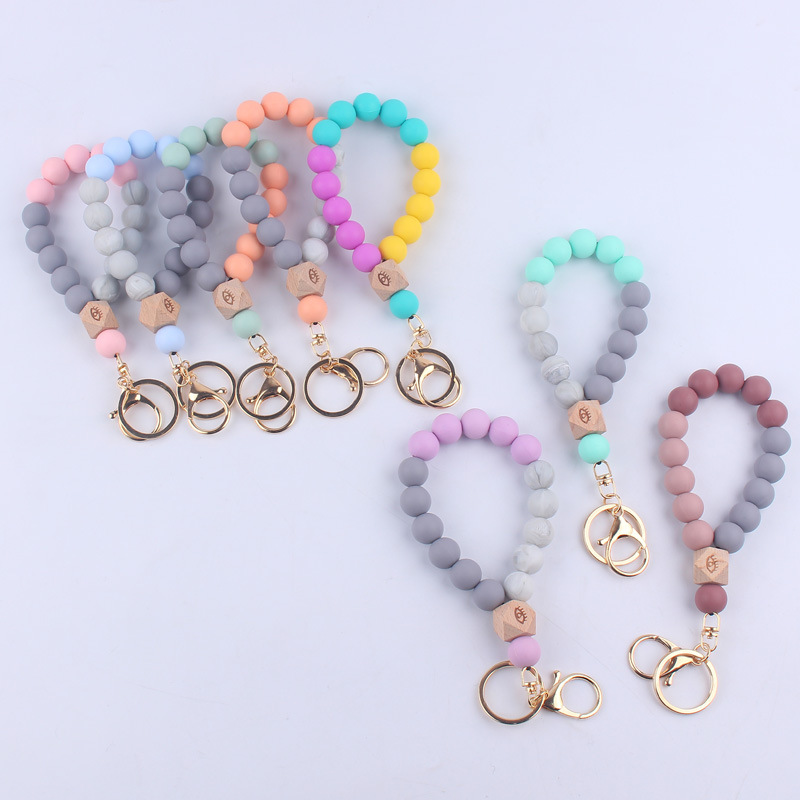 Simple Style Round Alloy Silica Gel Women's Keychain display picture 2