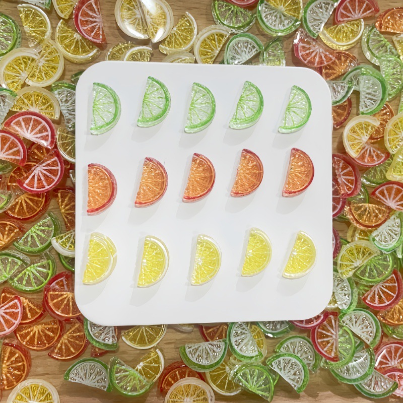 仿真水果柠檬片树脂水果片美甲硬货配件微缩柠檬手机壳奶油胶手作