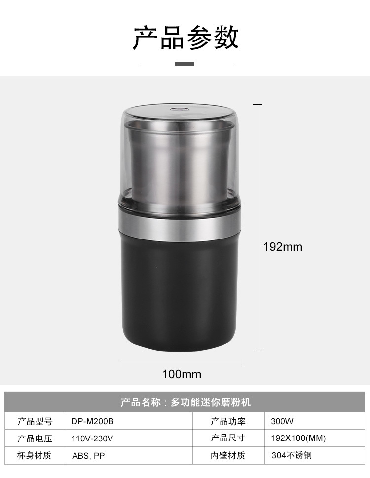 2022年新款分体式可清洗磨粉机OEM/跨境专供