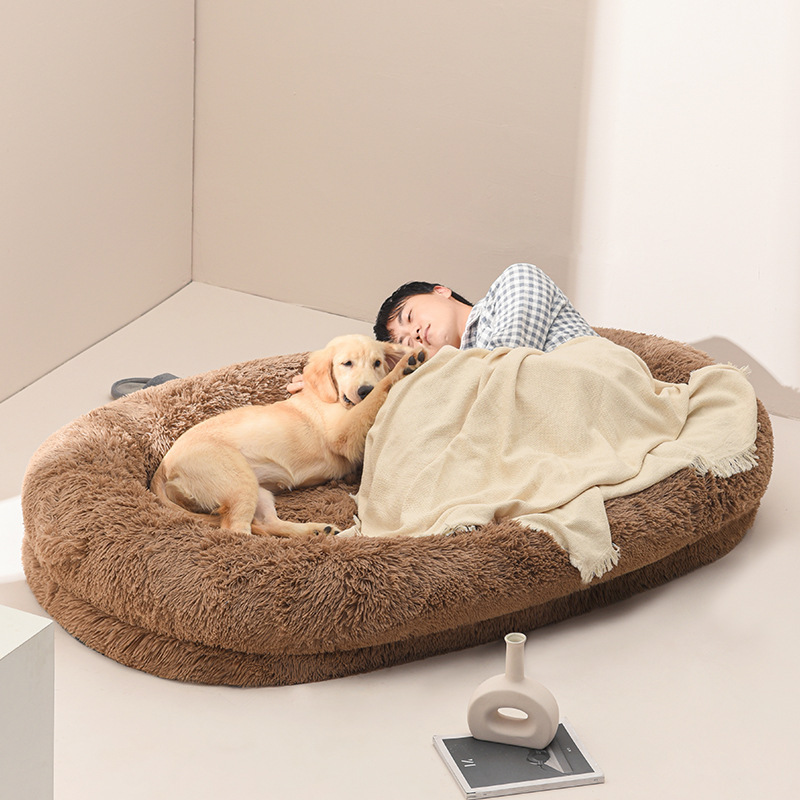 Plush Warm Thickened Cat Kennel Oversized Dog Kennel Bed for Sleeping Dog Lazy Sofa Removable and Washable Pet Kennel Dog Mattress