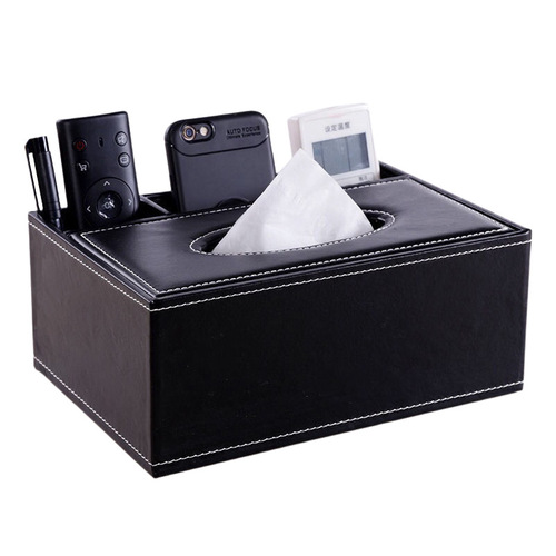 Multi-purpose paper towel holder living room item storage box living room coffee table remote control storage box leather tissue box