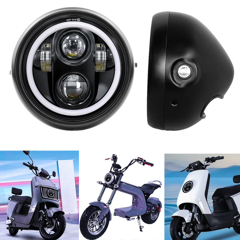 6.5 Inch Headlight Fog Light CG125 Motorcycle Retro Metal Round Grill
