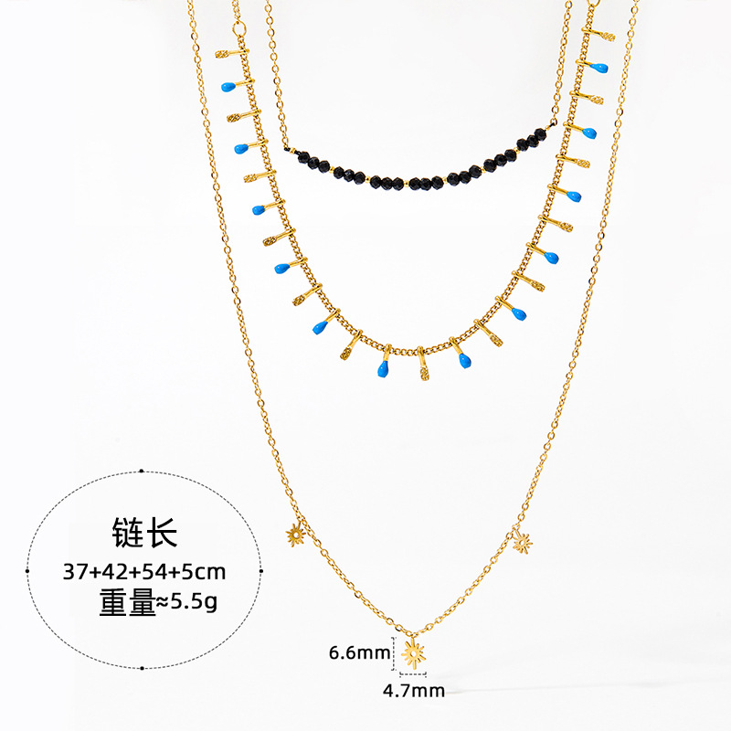 Fashion Geometric Stainless Steel Plating Layered Necklaces Colorza_colorza_6