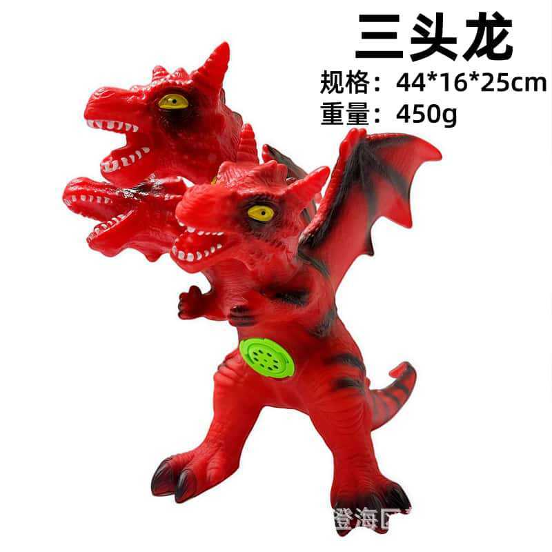 特大模擬ソフトプラスチック恐竜おもちゃサウンド動物モデルティラノサウルストリケラトプス男の子子供のギフト|undefined