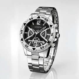 temu爆款日内瓦手表shein热卖大表盘男女石英表tk畅销条形腕表