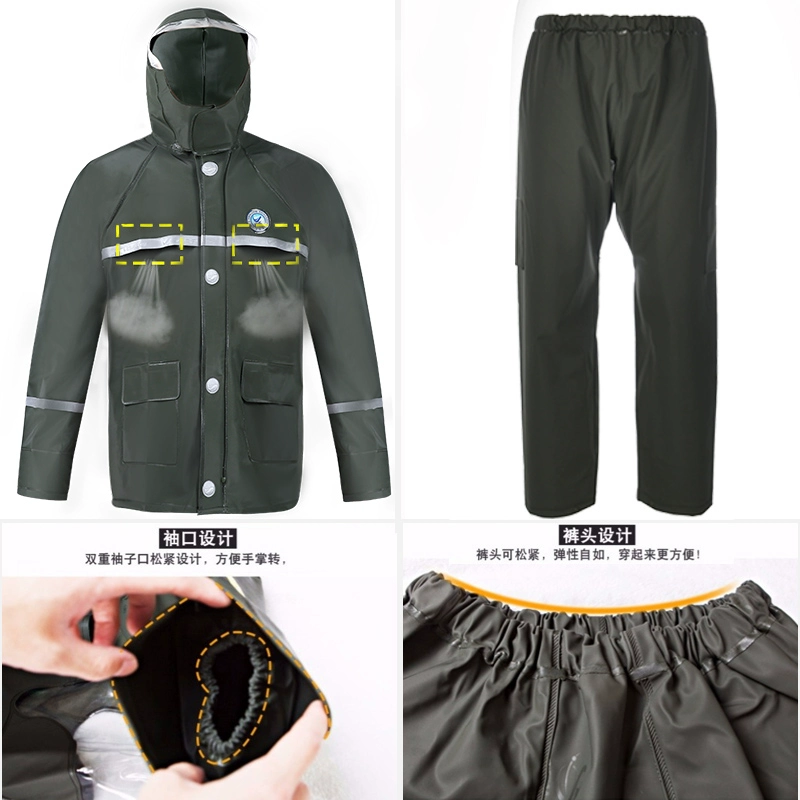 Raincoat, split trousers for adults, electric flashlight
