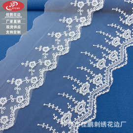 新款网纱刺绣蕾丝面料水溶条码洛丽塔花边弹力牛奶丝lace婚纱铺料