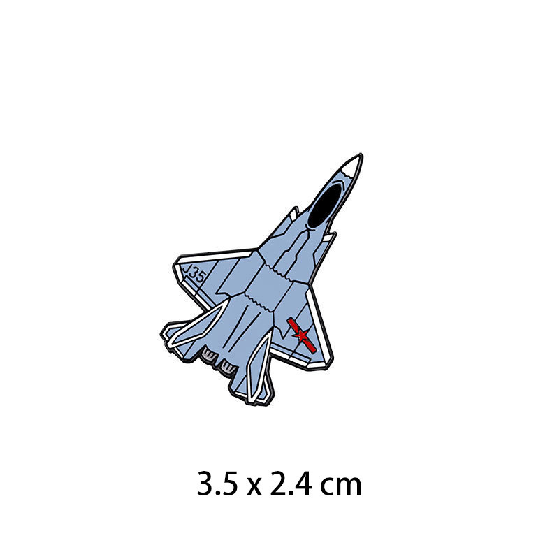 珠海軍事展示会金属バッジ機械式ウルフ HQ-19 地対空ミサイル J-35 戦闘機記念装飾ブローチ|undefined