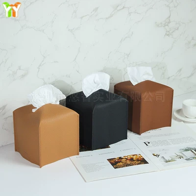 Car tissue box/set: Square Leather Tissue Bag Spot