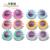 Children's cute sunglasses, decorations, glasses, flowered, family style