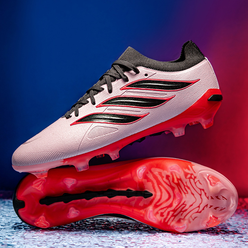 Zapatos de fútbol infantiles, zapatos de entrenamiento antideslizantes para niños y niñas, velcro, césped artificial