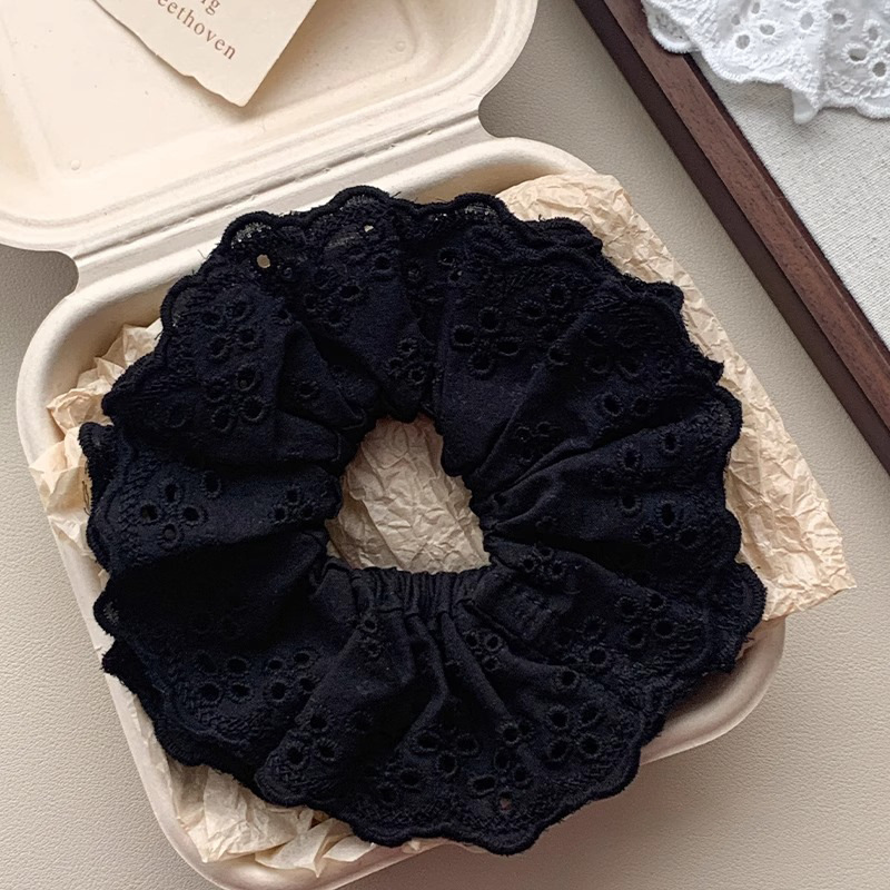 Encaje retro francés, diadema de intestino grueso, mujer 2025, nuevo estilo, cuerda para el cabello, banda de goma, lazo, dulce cuerda para el cabello, accesorios para el cabello