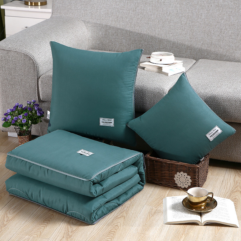 다크 그린-간단한 아플리케 자수 베개 이불