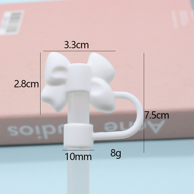 Nueva tapa de pajita de silicona 8-10mm linda muñeca de flores tapa a prueba de polvo se puede reciclar cubierta de pajita transfronteriza