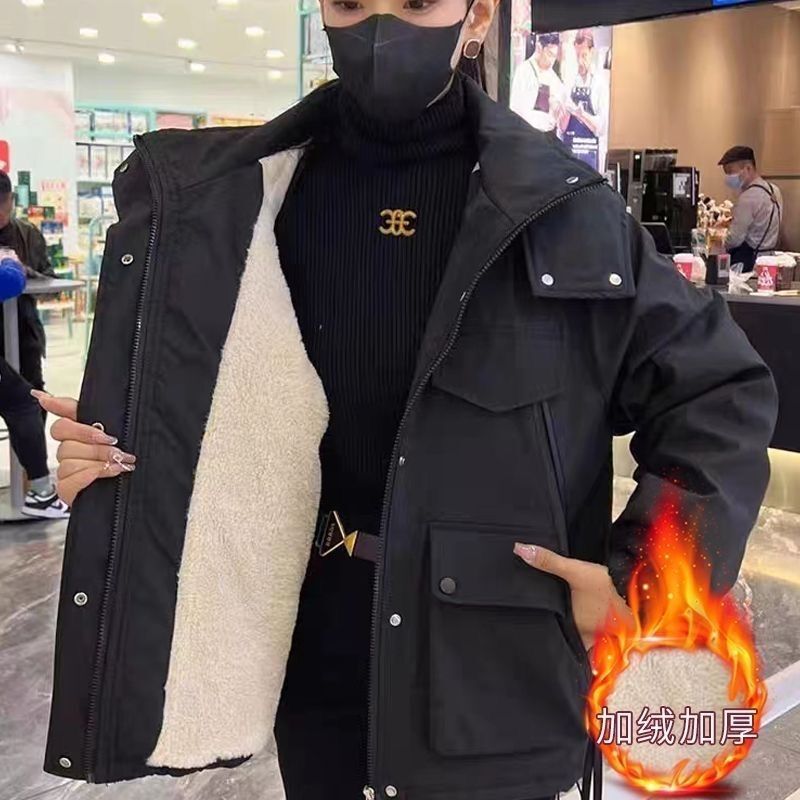 Fashion Thickened Jacket Casual Parka New Autumn and Winter Cotton Coat Popular 2025 Warm Fleece Korean Version Hooded Thin