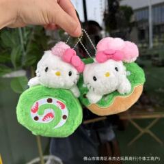 现货日系可爱三丽鸥Kitty瑞士卷甜甜圈KT毛绒玩偶柔软公仔礼品