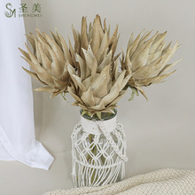 仿真帝王花干枯系列高档仿真花欧式摆件拍摄婚庆家居装饰植物假花