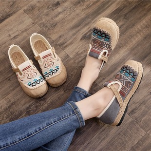 Hemp rubber bottom cotton and linen Hanfu ancient costume travel cloth shoes Breathable linen sweat-absorbent Mori girl cute student shoes
