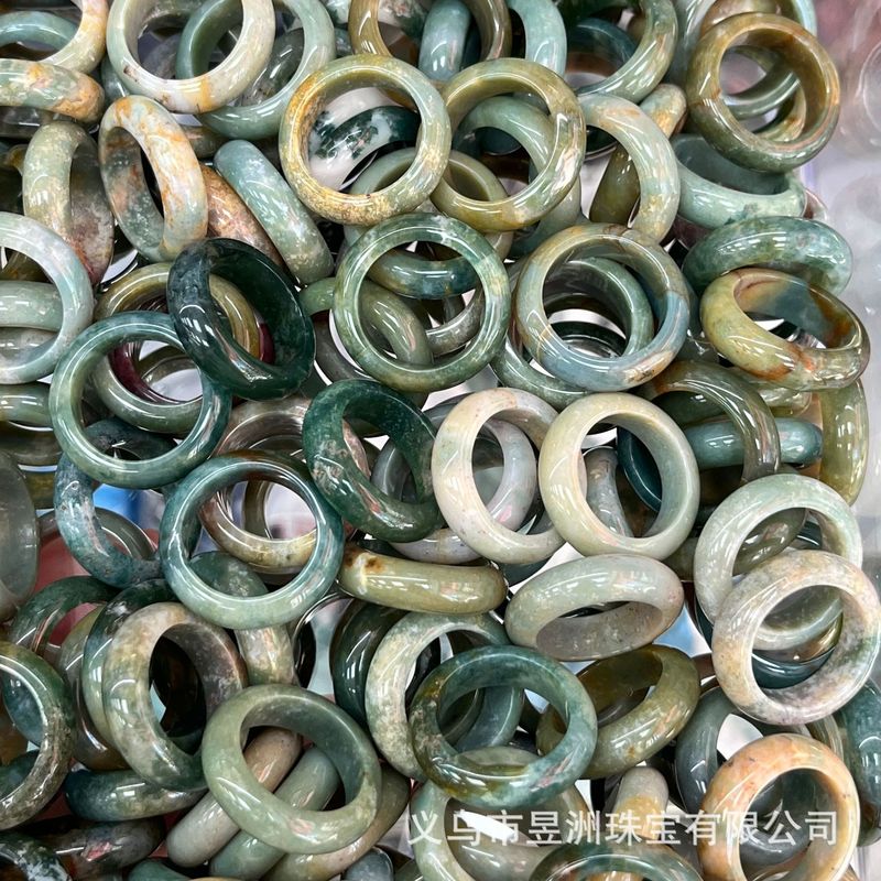 天然石水晶玛瑙玉髓圆环戒指戒圈跑环吊坠DIY饰品新中式 厂家批发|undefined