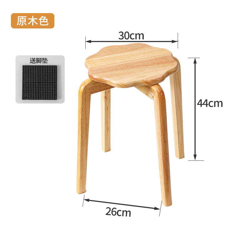 Taburetes de madera sólida, taburetes cuadrados apilables para el hogar, taburetes de mesa de comedor de reserva, taburetes de madera resistentes y duraderos, taburetes bajos image 16